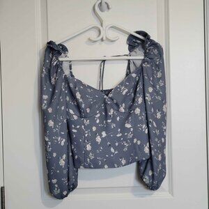 WILFRED smocked back puffed sleeve floral top, womens